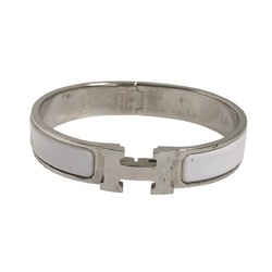 Hermes HERMES Bangle Bracelet Click Clack Metal White x Silver