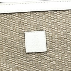 Gucci GUCCI Handbag Straw Leather Bamboo Shopper Canvas 311175 Beige x White