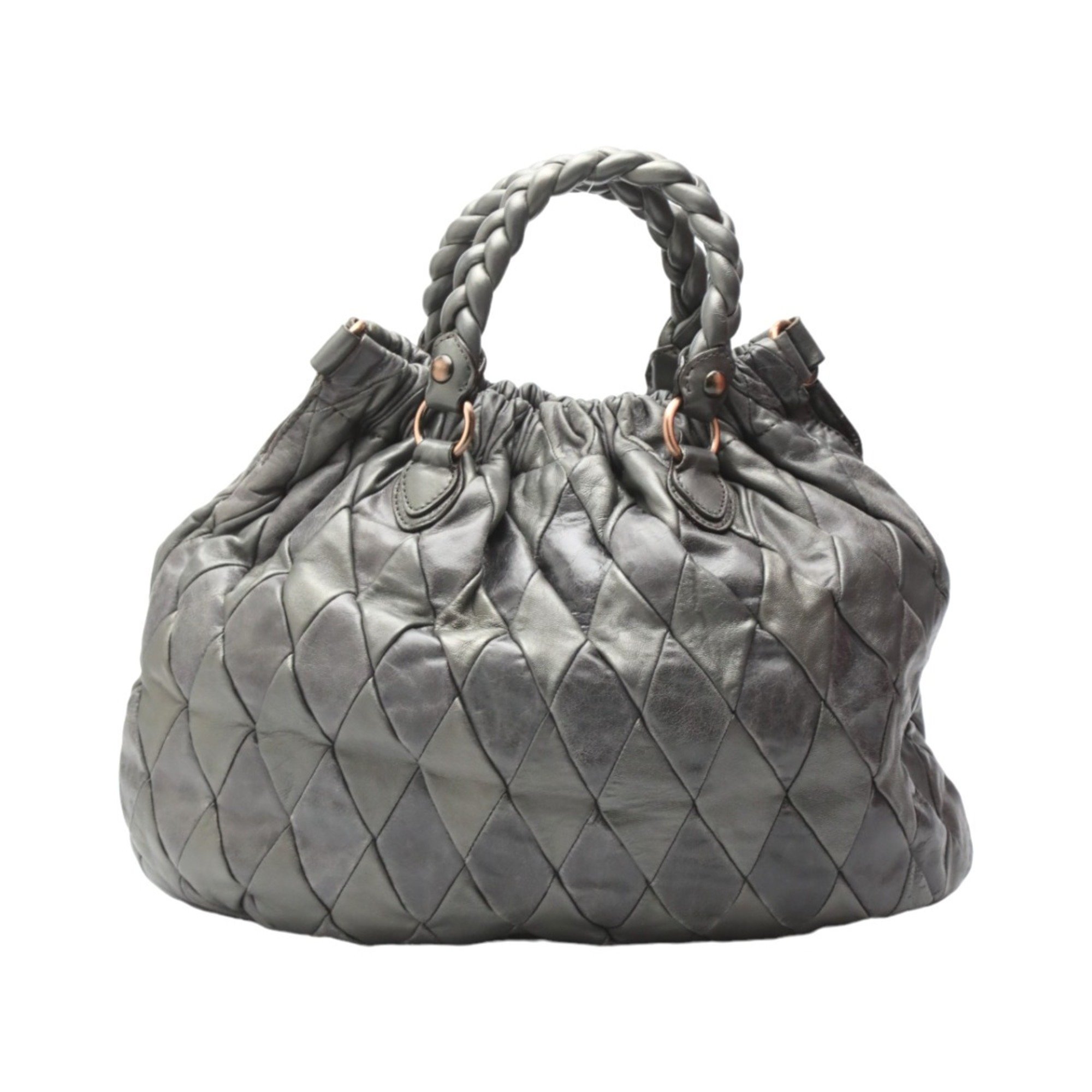 Miu Miu Miu shoulder bag in quilted calfskin, grey