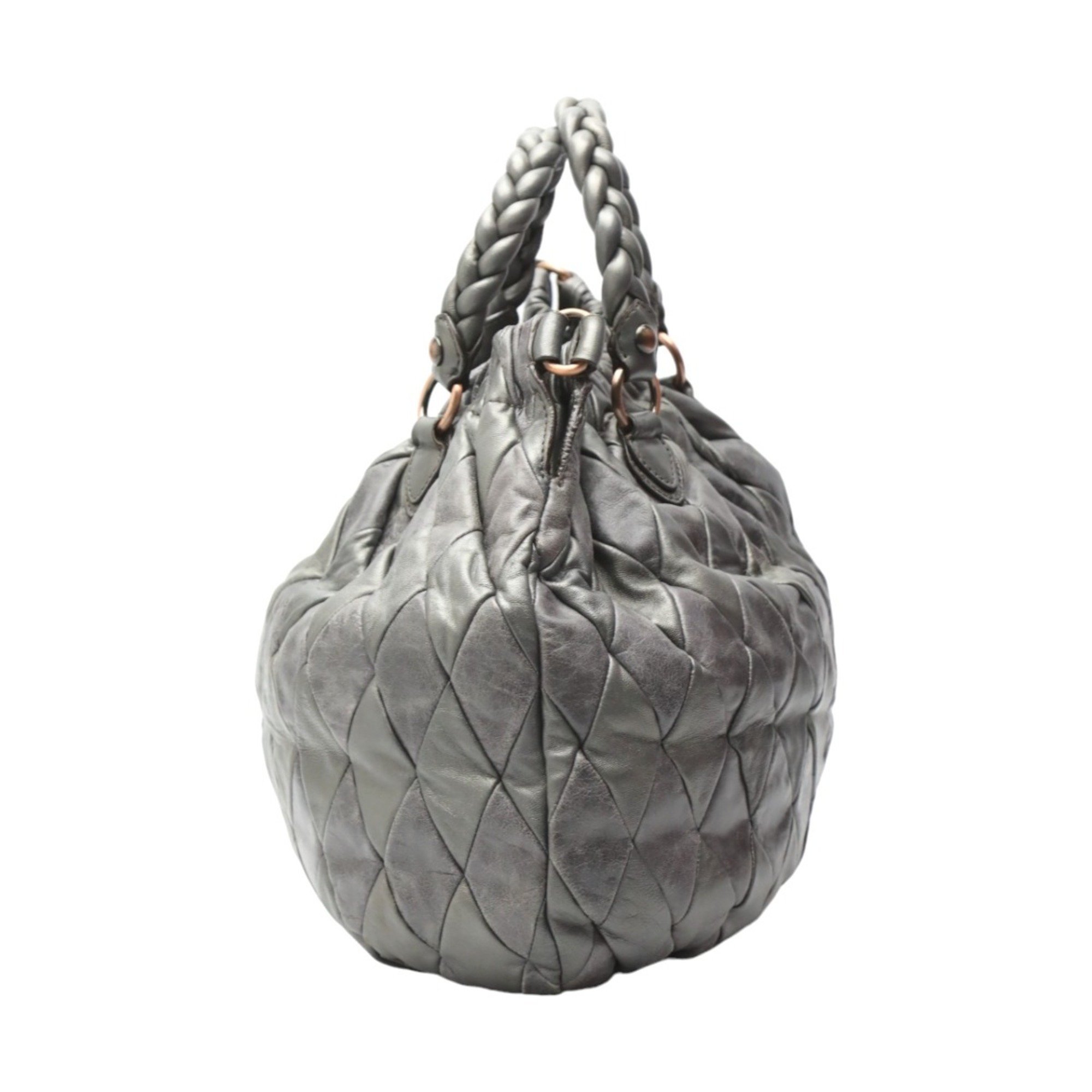 Miu Miu Miu shoulder bag in quilted calfskin, grey