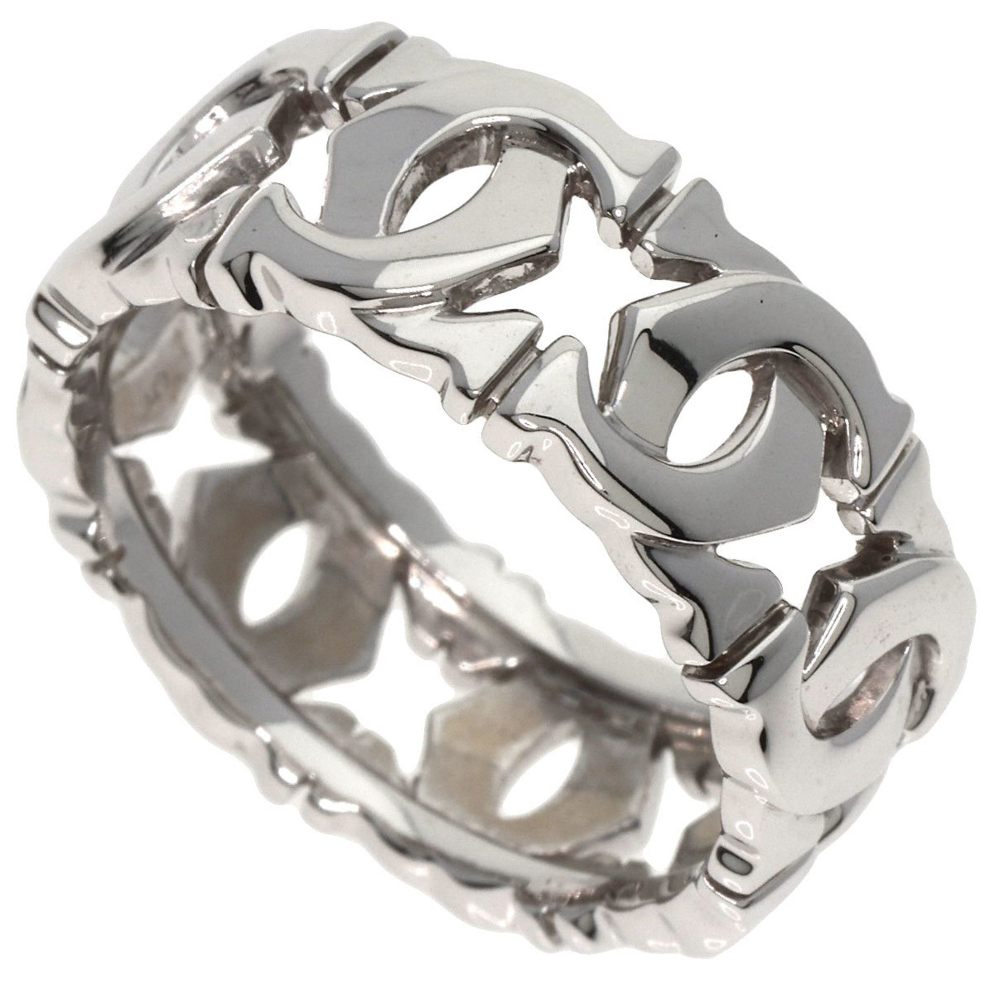 Cartier Entrelacé #57 Ring, 18K White Gold, Women's, CARTIER