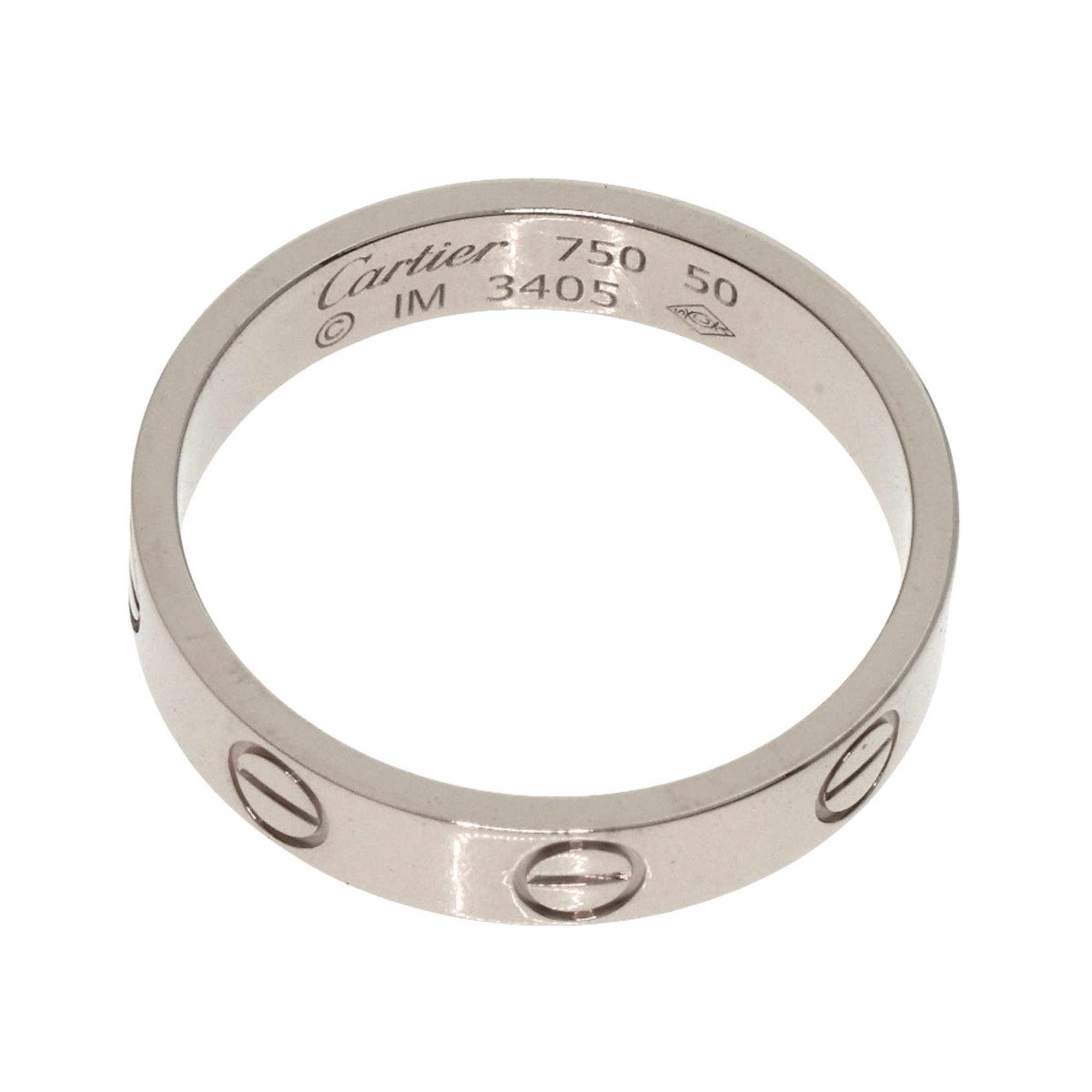 Cartier Love Ring #50 Ring, K18 White Gold, Women's CARTIER