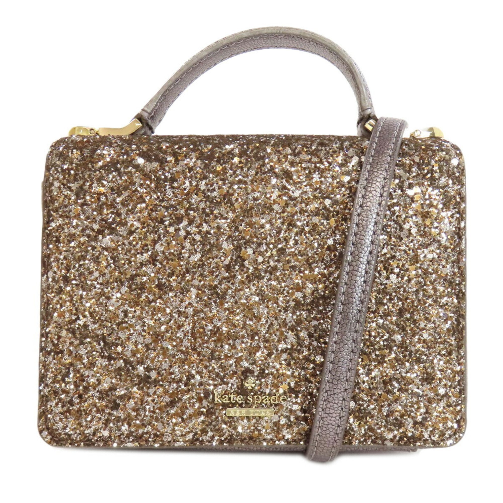 Kate Spade Glitter Handbag Leather Women's