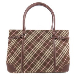 Burberry Blue Label Check Pattern Tote Bag Canvas Women's BURBERRY