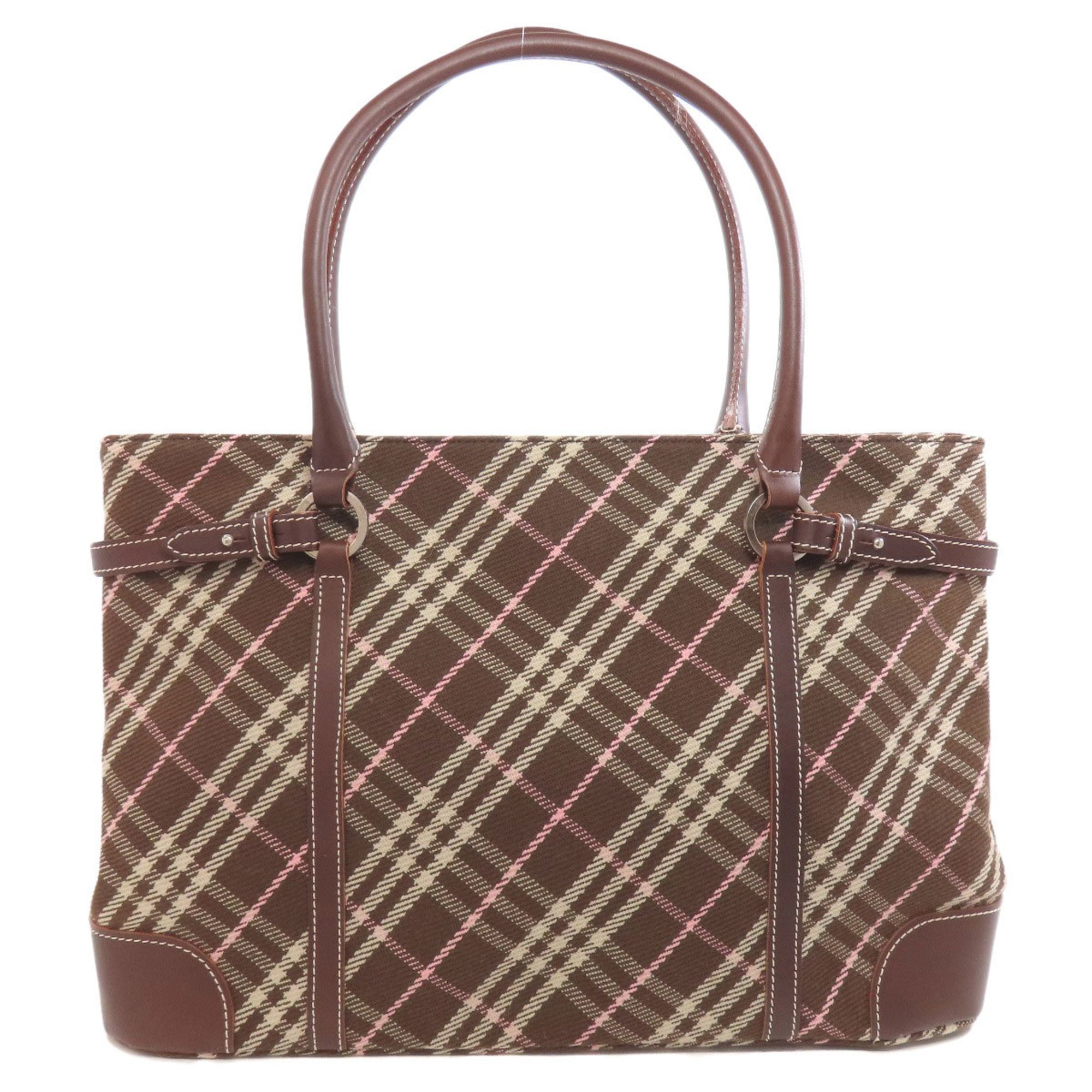 Burberry Blue Label Check Pattern Tote Bag Canvas Women's BURBERRY