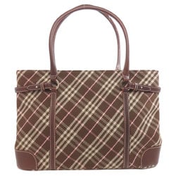 Burberry Blue Label Check Pattern Tote Bag Canvas Women's BURBERRY