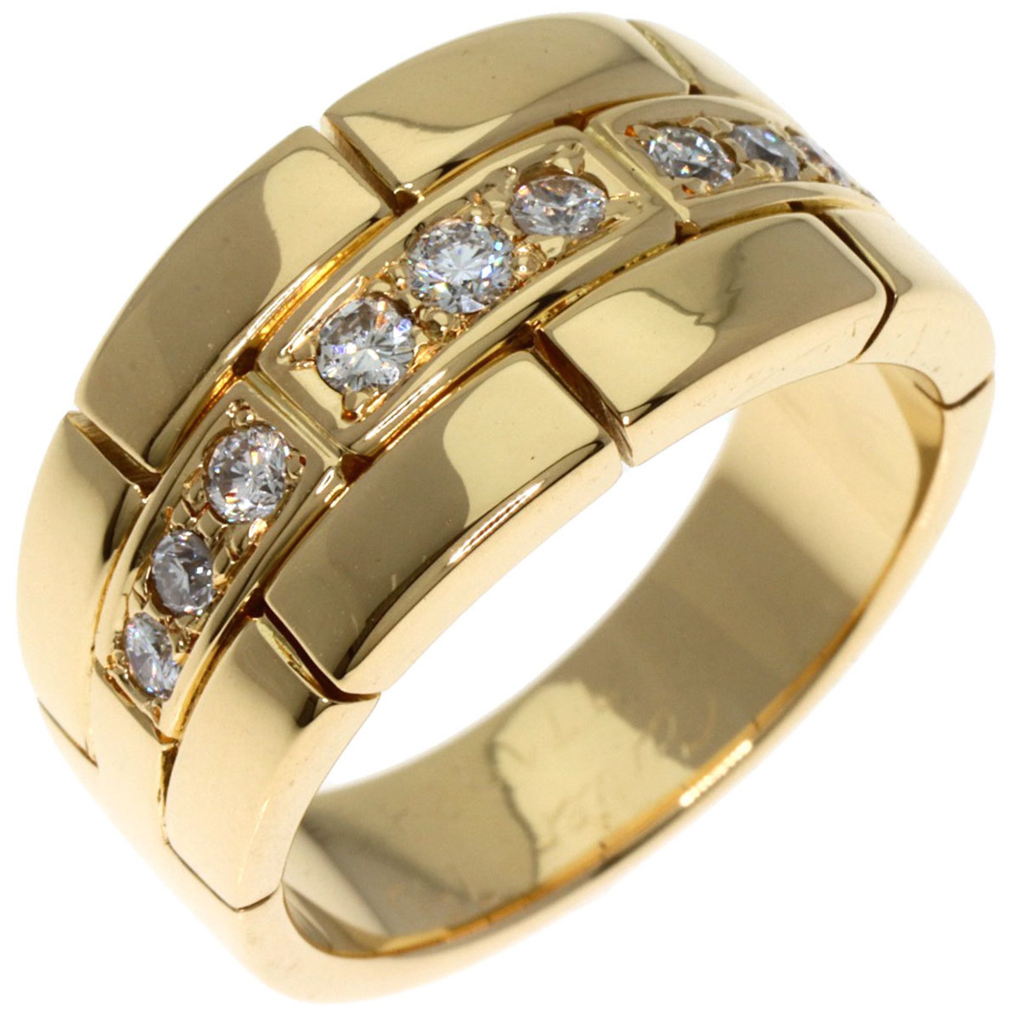 Cartier Maillon Panthere Diamond #54 Ring, K18 Yellow Gold, Women's, CARTIER