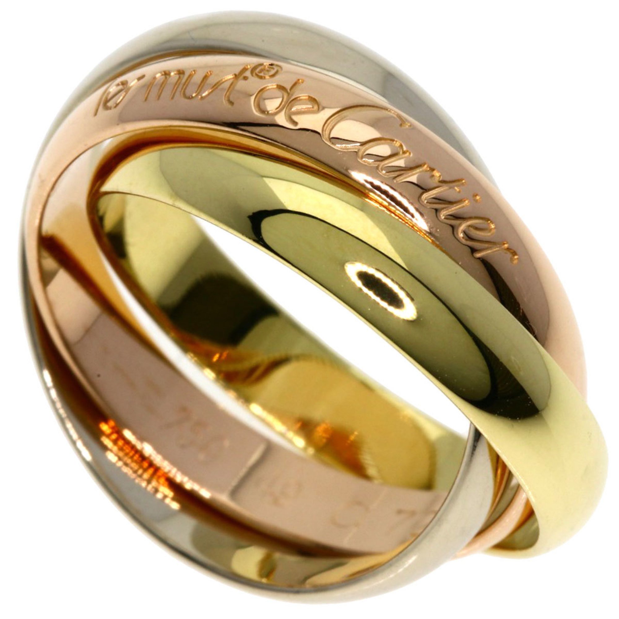 Cartier Trinity #49 Ring, K18 Yellow Gold, K18WG, K18PG, Women's, CARTIER