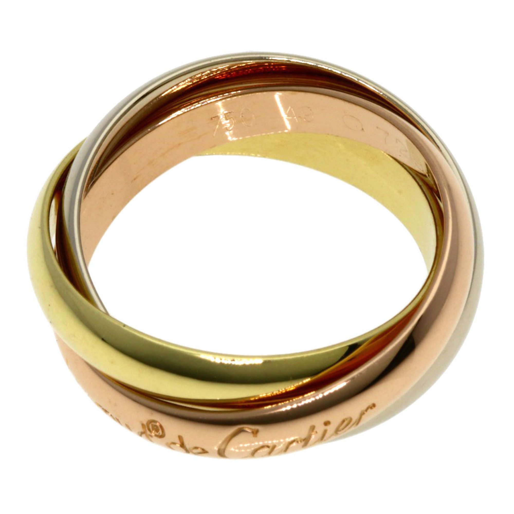 Cartier Trinity #49 Ring, K18 Yellow Gold, K18WG, K18PG, Women's, CARTIER