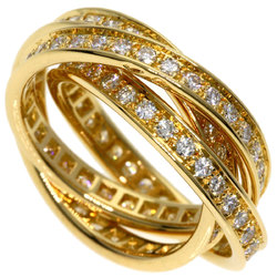 Cartier Three Bangles Diamond #52 Ring, 18K Yellow Gold, Women's, CARTIER