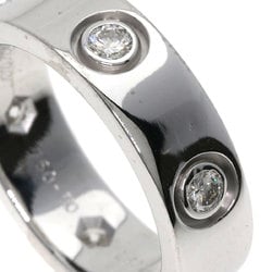 Cartier Love Ring Full Diamond #50 K18 White Gold Women's CARTIER