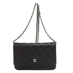 Chanel Chain Wallet Coco Mark Shoulder Bag Caviar Skin Women's CHANEL