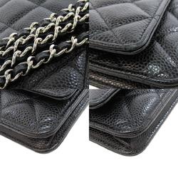 Chanel Chain Wallet Coco Mark Shoulder Bag Caviar Skin Women's CHANEL