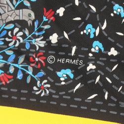 Hermes HERMES Carré 90 PIQUE FLEURI DE PROVENCE Scarf Silk Women's Black Yellow Multicolor