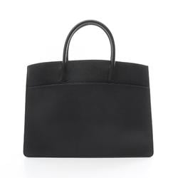 Hermes HERMES White Bus GM Tote Bag Fjord Men's Women's Black