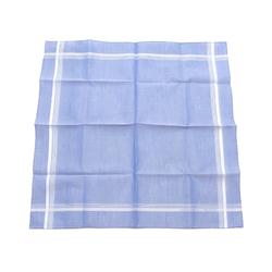 Hermes Jacquard H Pocket Square Handkerchief Scarf Cotton Men's Blue White