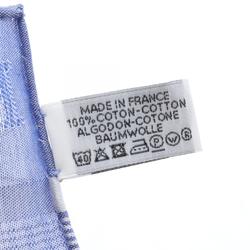 Hermes Jacquard H Pocket Square Handkerchief Scarf Cotton Men's Blue White