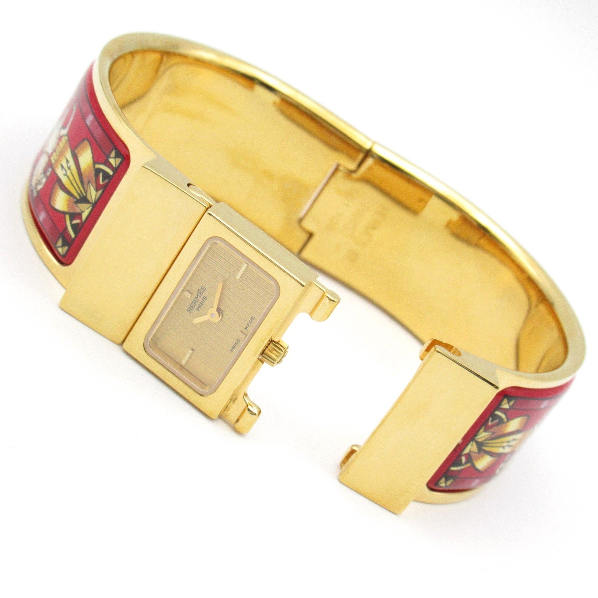 Hermes HERMES Loke Watch GP (Gold Plated) Ladies Gold LO1.201