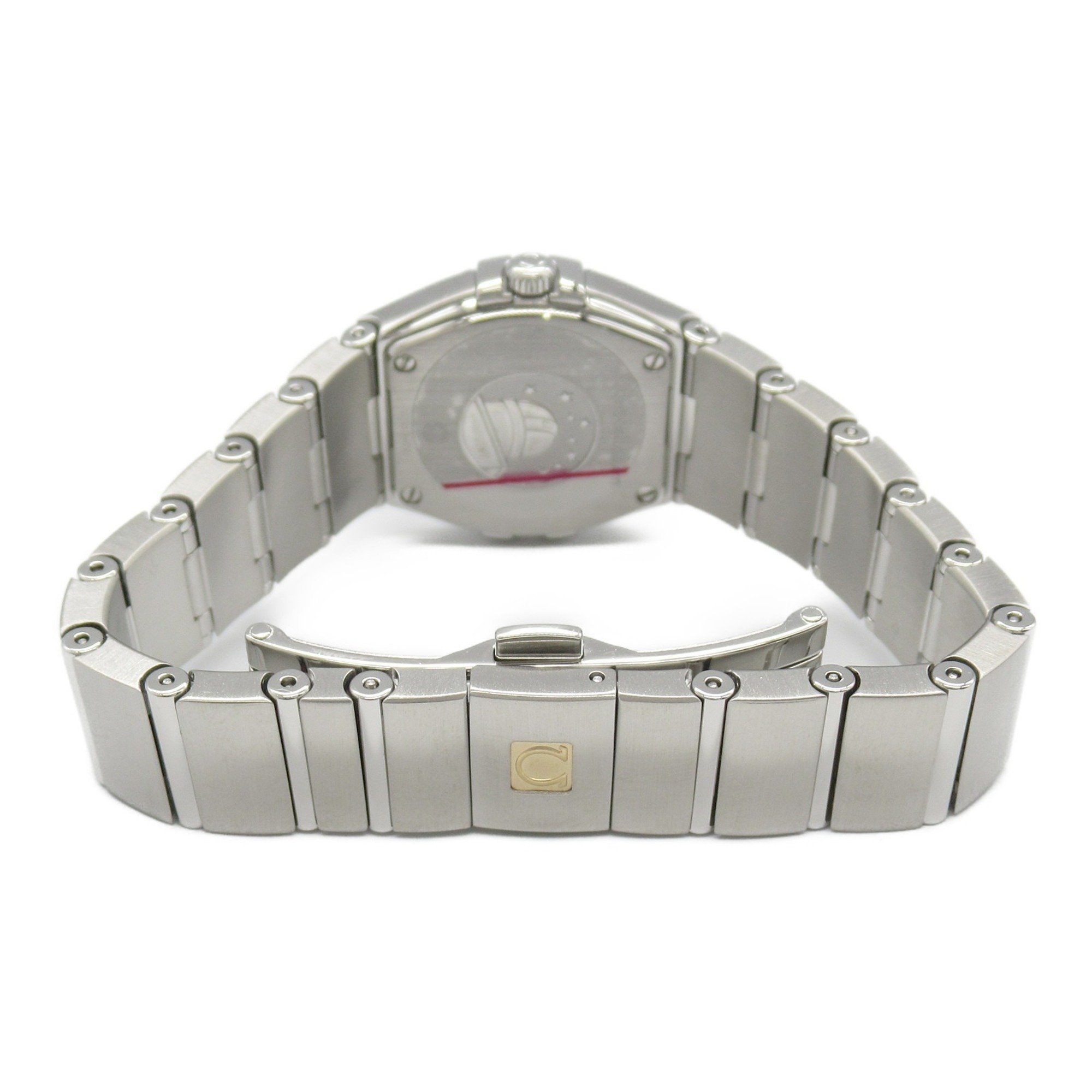 OMEGA Constellation Plume 12P Diamond Watch Stainless Steel Ladies Pink Shell 123.10.24.60.57.002