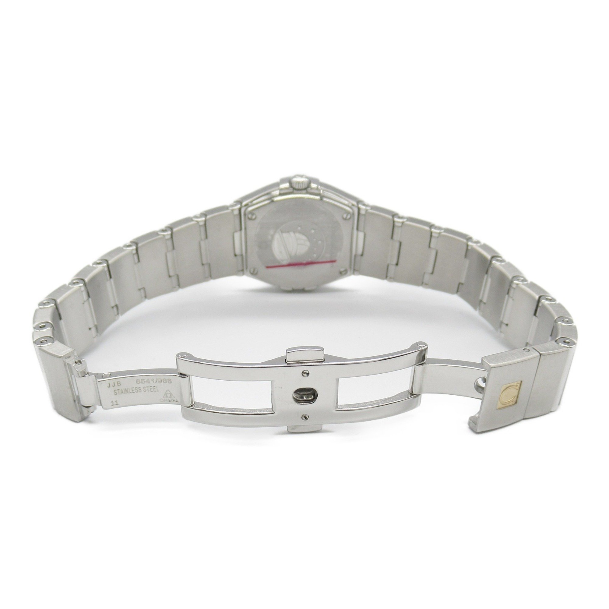 OMEGA Constellation Plume 12P Diamond Watch Stainless Steel Ladies Pink Shell 123.10.24.60.57.002