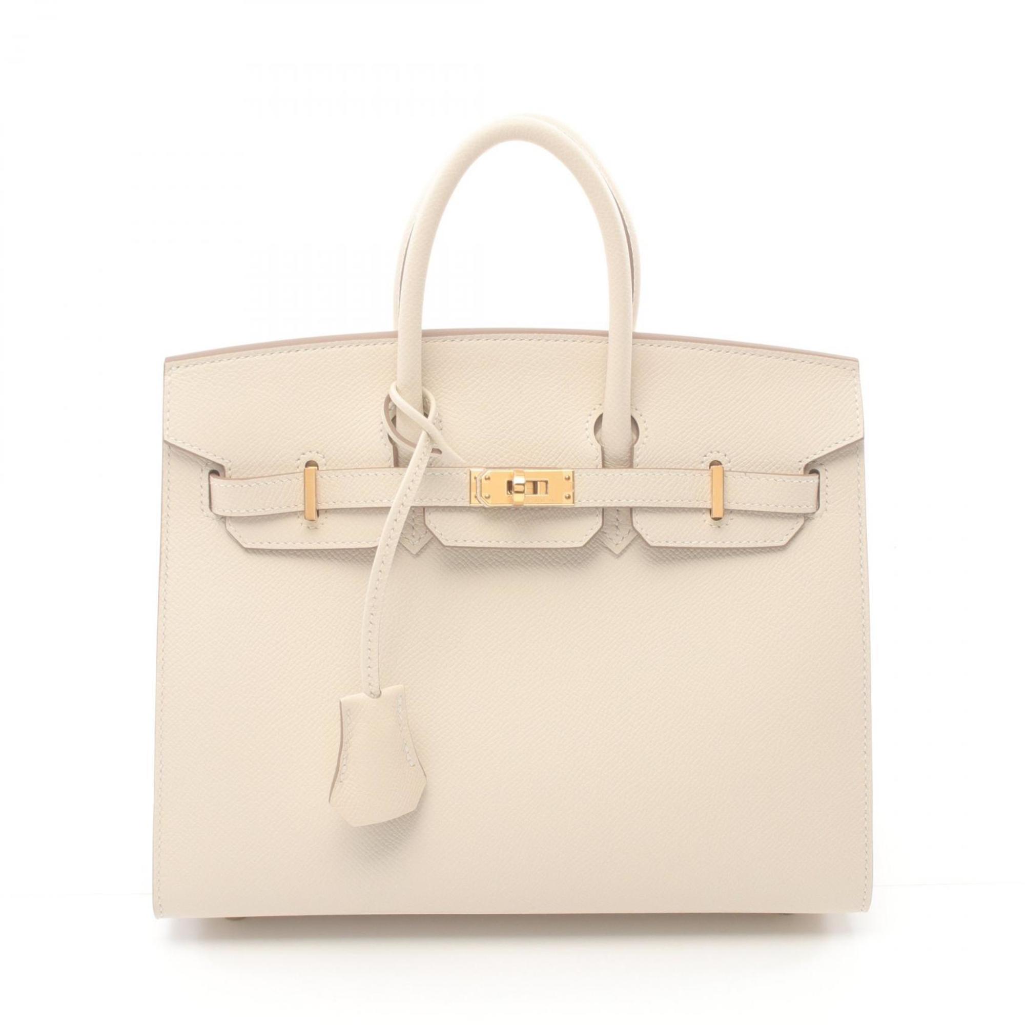 Hermes HERMES Birkin 25 Serie Cle Handbag Bag Epsom Leather Women's White 079234CC