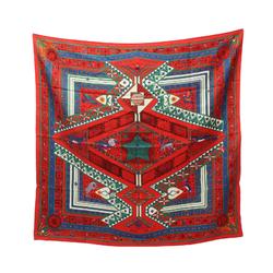 Hermes HERMES Carré 90 ORS BLEUS D'AFRIQUE Scarf Silk Women's Red Multicolor