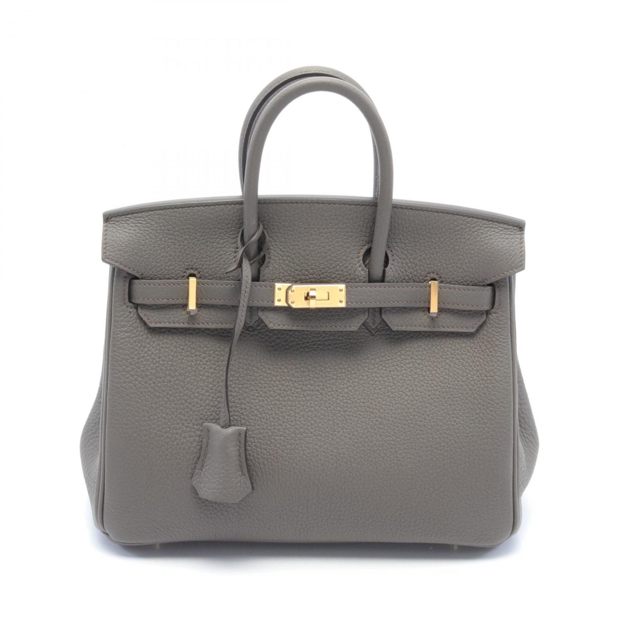 Hermes HERMES Birkin 25 Etain Handbag Bag Togo Women's Grey