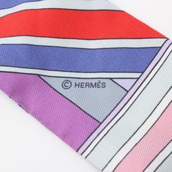 Hermes HERMES Twilly SANGLES EN ZIGZAG Silk Scarf for Women Navy Multicolor H063045S