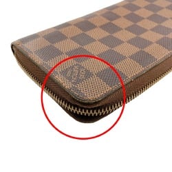 Louis Vuitton LOUIS VUITTON Long Wallet Zippy Damier Round Canvas N60015 Ebene LV