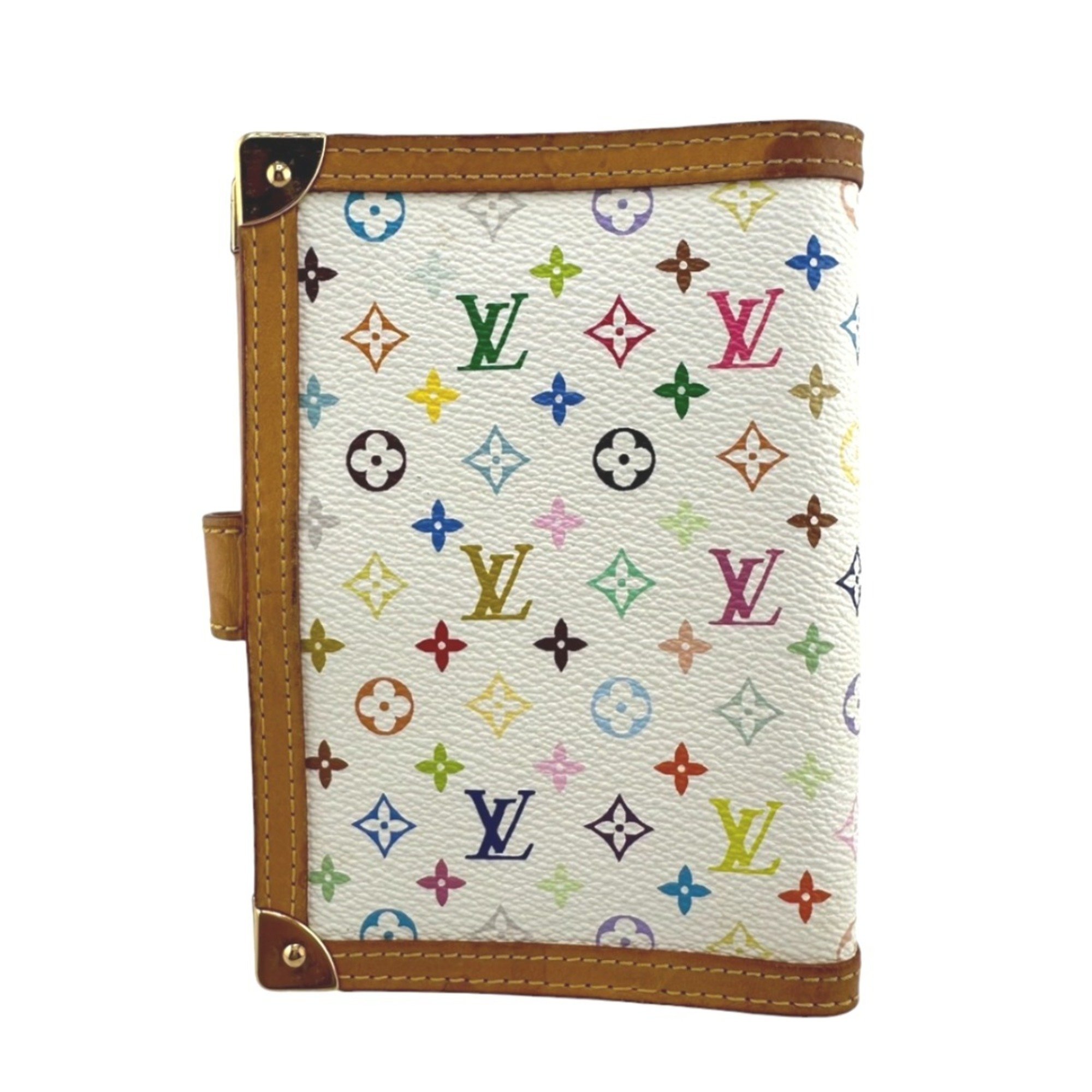 Louis Vuitton LOUIS VUITTON Planner Cover Monogram Multicolor Agenda PM R20896 White LV