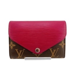 Louis Vuitton LOUIS VUITTON Tri-fold wallet Portefeuille Marie Compact Monogram Coin purse included canvas M60494 Fuchsia LV