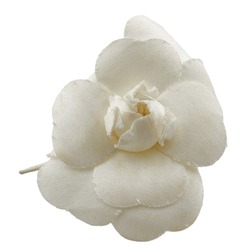 CHANEL Brooch Corsage Camellia White