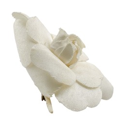 CHANEL Brooch Corsage Camellia White