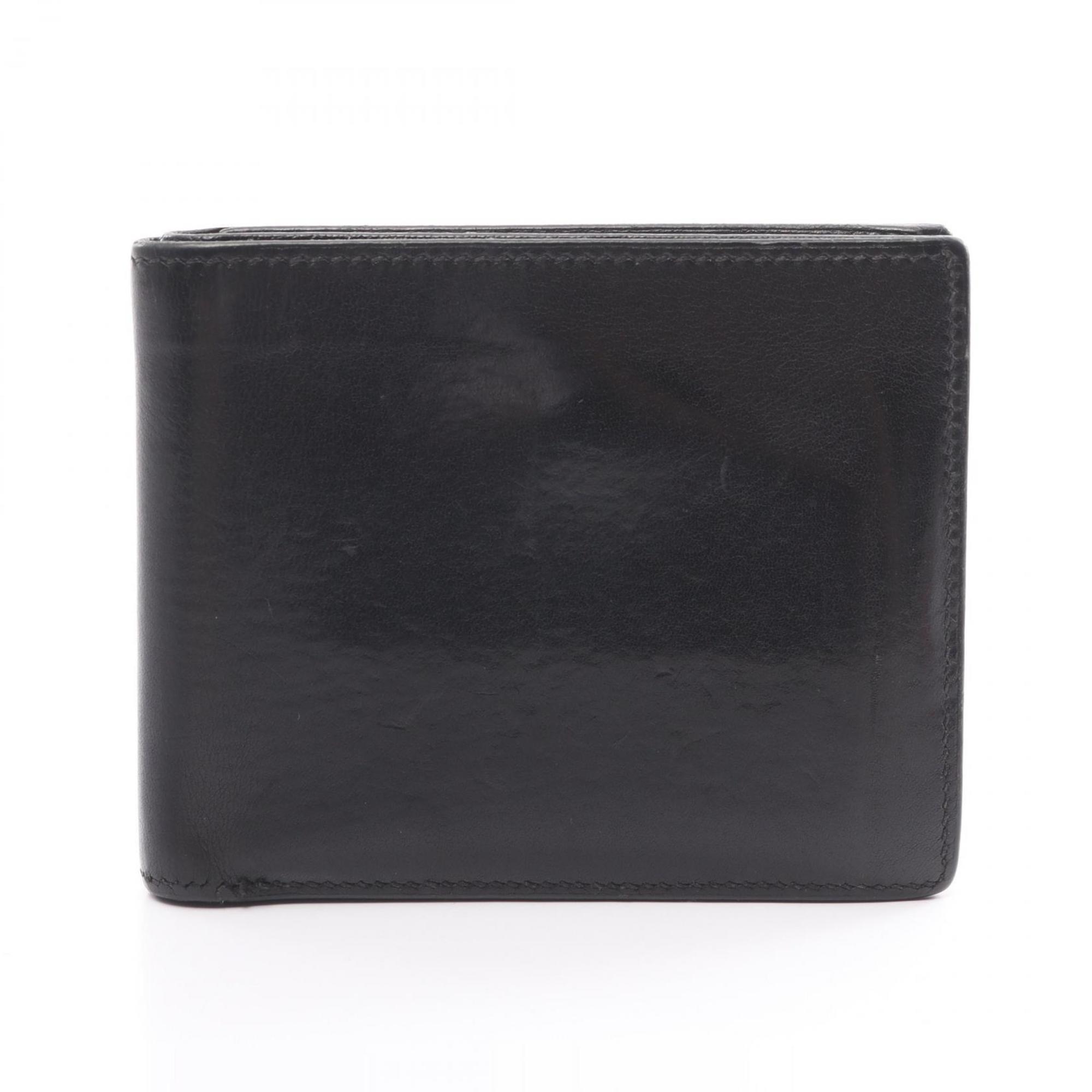 Hermes MC2 Thales Bi-fold Wallet Calfskin (Cowhide) Boxcalf Men's Black