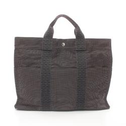 Hermes HERMES Air Line MM Tote Bag Nylon Canvas Men's Women's Gray