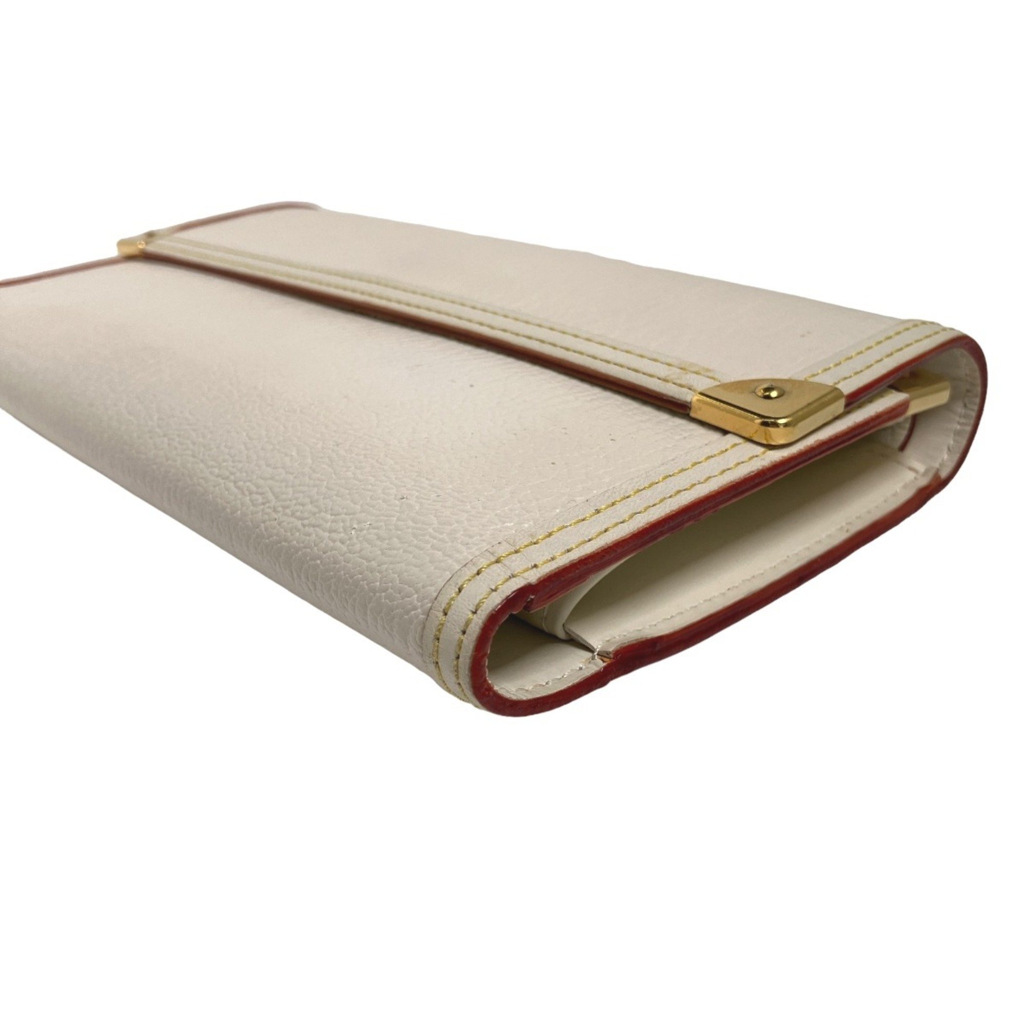 Louis Vuitton LOUIS VUITTON Long Wallet 3-Fold Suhali Porte Tresor Blanc M91839 White LV