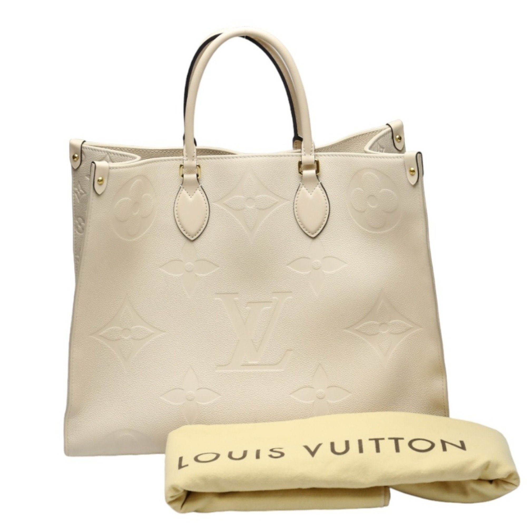 Louis Vuitton LOUIS VUITTON Tote Bag On the Go GM Monogram Shoulder Empreinte M45081 Beige LV