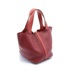 Hermes HERMES Picotin Lock Touch MM Rouge H Brick Handbag Bag Taurillon Clemence Women's Bordeaux