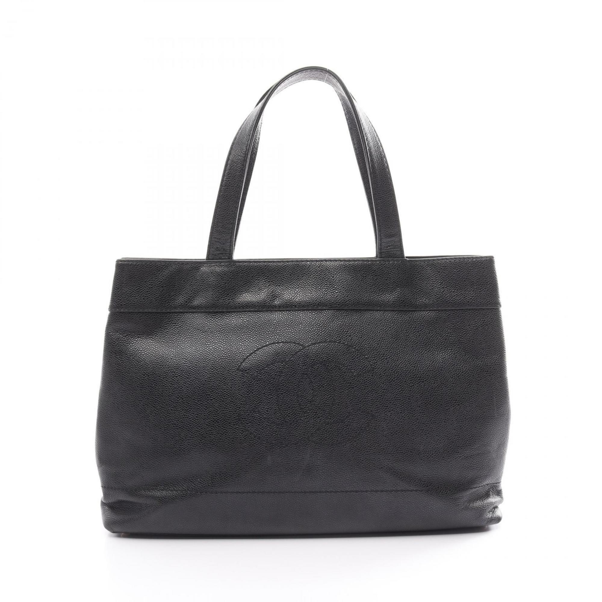 CHANEL Coco Mark Tote Bag Caviar Skin (Grained Calf) Women's Black