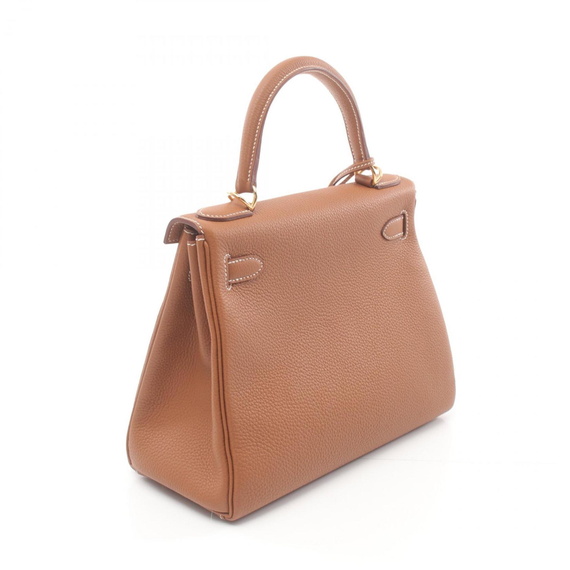 Hermes Kelly 28 Handbag Togo Women's Brown 030931CC