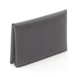 Hermes HERMES Calvi Duo Wallet/Coin Case Wallet Chevre Women's Black