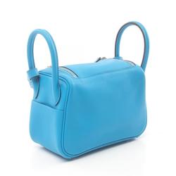 Hermes Lindy Blue Frida Shoulder Bag Swift Leather Women's