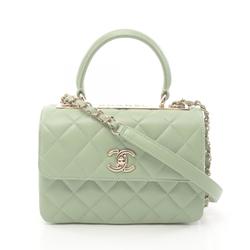 CHANEL Trendy CC Shoulder Bag, Lambskin, Women's, Green, AS4654