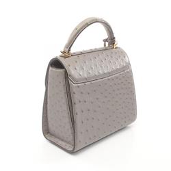 Salvatore Ferragamo handbag, leather bag, women's, grey