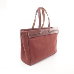 Hermes HERMES Airbag Cabas GM Tote Bag Leather Toile H Women's Brown