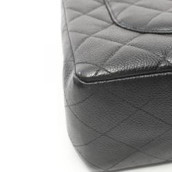 CHANEL Deca Matelasse 30 Shoulder Bag, Caviar Skin, Women's, Black