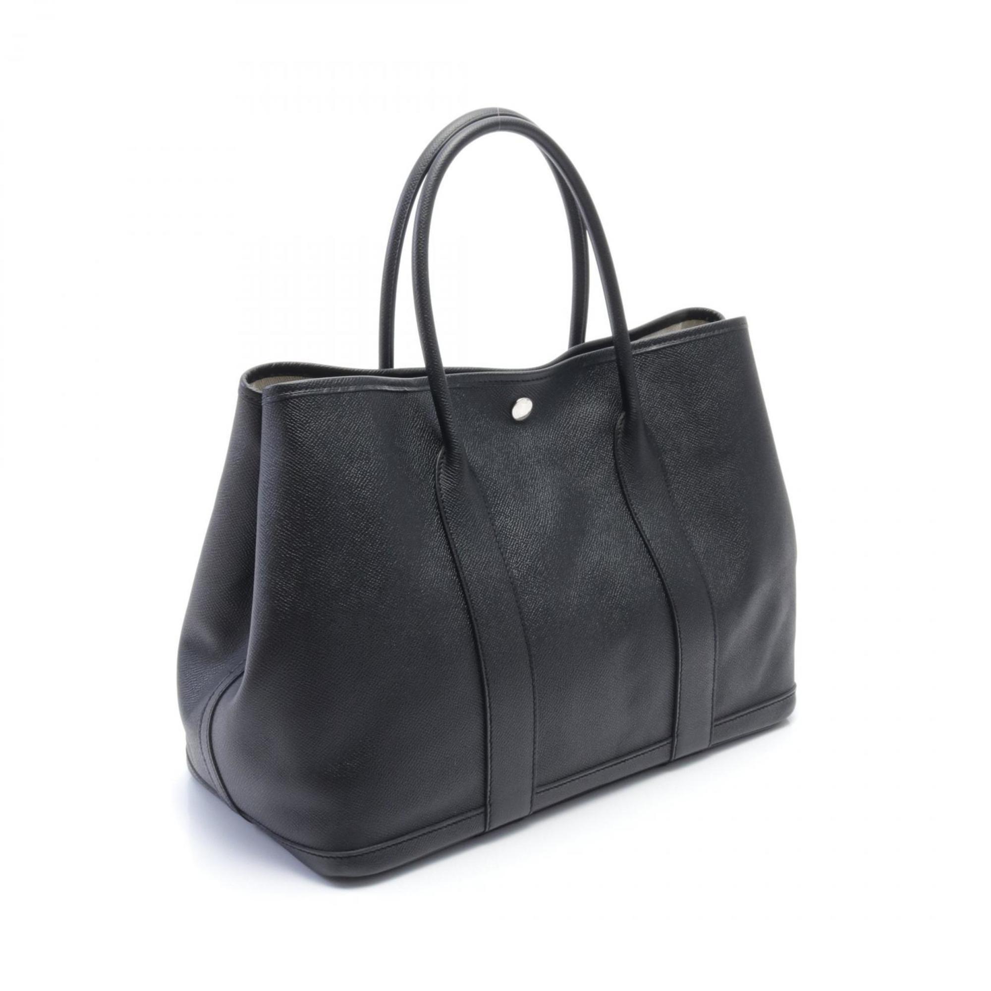 Hermes HERMES Garden PM Tote Bag Epsom Leather Women's Black