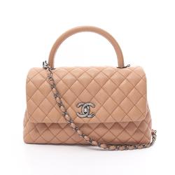 CHANEL Coco Handle 29 Flap Bag Matelasse Handbag Caviar Skin (Grained Calf) Women's Beige 92991