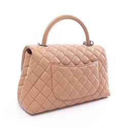 CHANEL Coco Handle 29 Flap Bag Matelasse Handbag Caviar Skin (Grained Calf) Women's Beige 92991