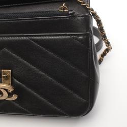 CHANEL Mademoiselle Shoulder Bag, Lambskin, Women's, Black